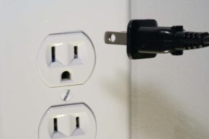 A plug and a socket up close