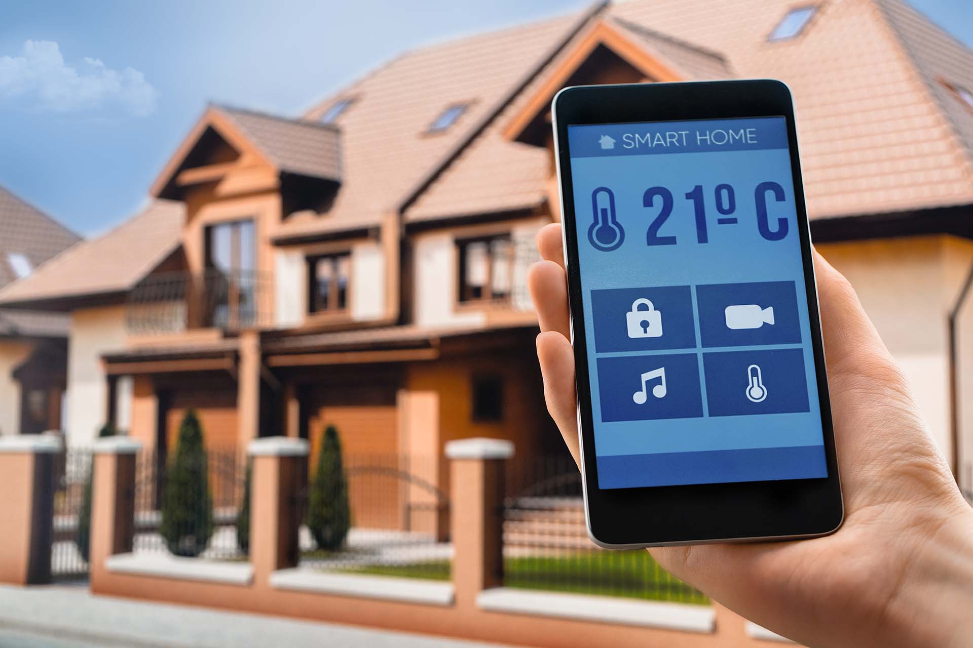 Smart home temperature control modern technology smartphone